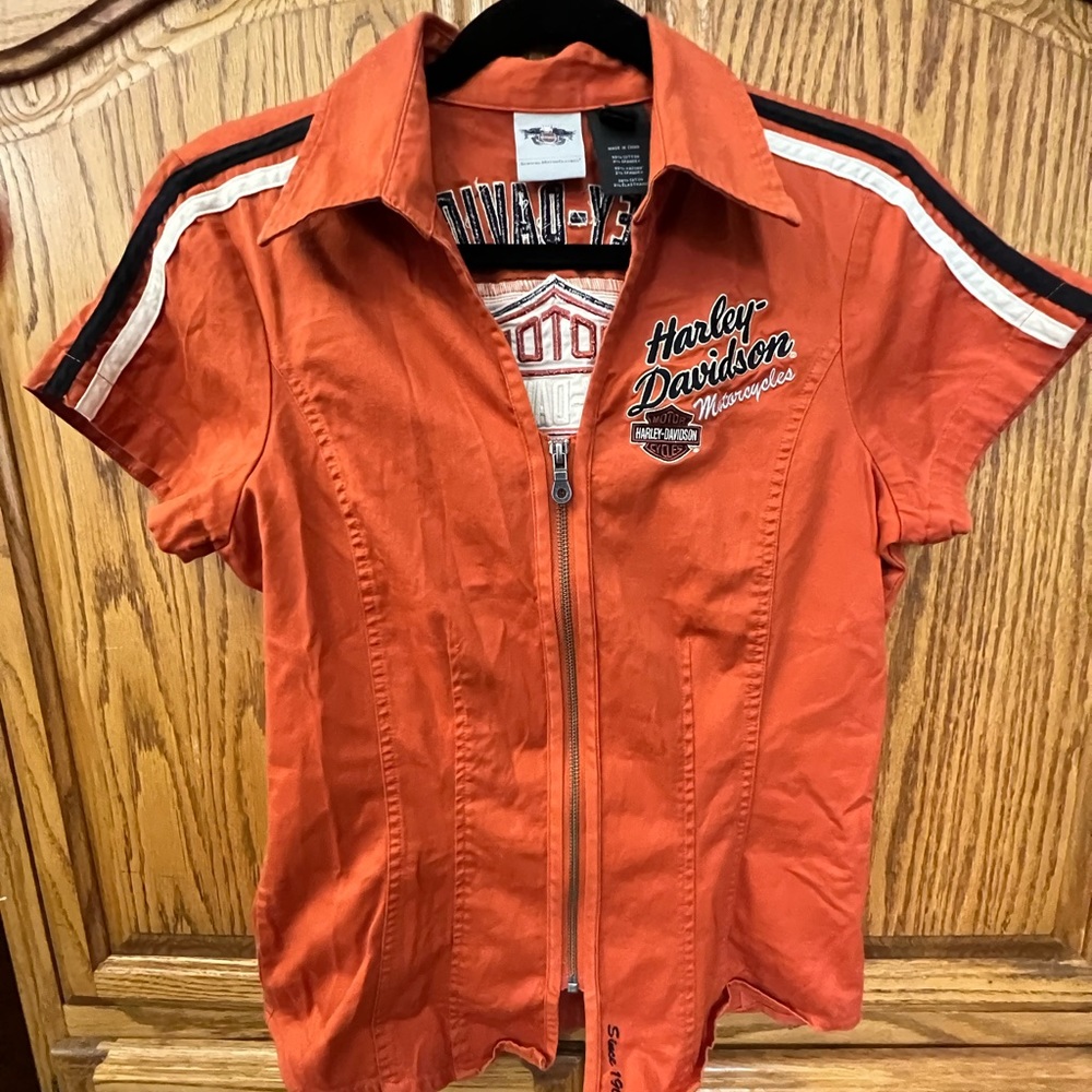 Harley Davidson zip front top
